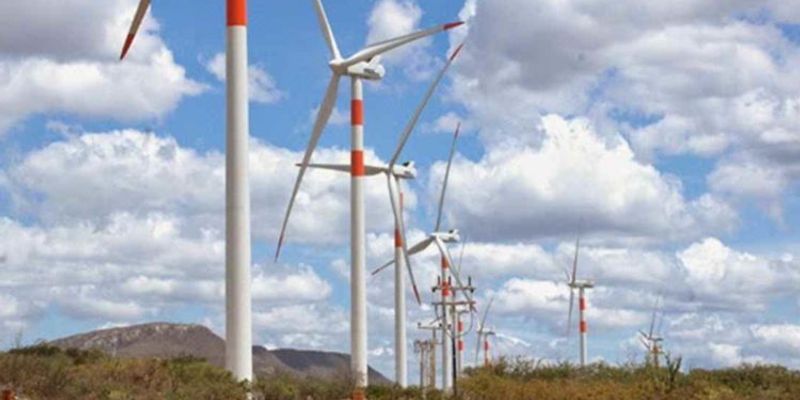 O Complexo Eólico de Sento Sé, um dos maiores do Brasil, contribui para a diversificação da matriz energética e para a redução da emissão de gases poluentes/Foto: Reprodução