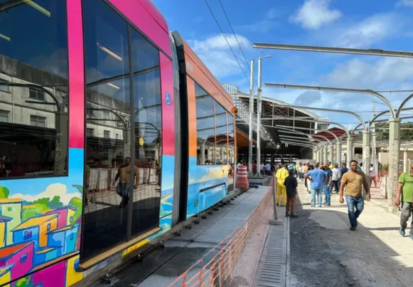 Nova esta&ccedil;&atilde;o Parada Marisqueiras do VLT de Salvador.| Foto: Ascom