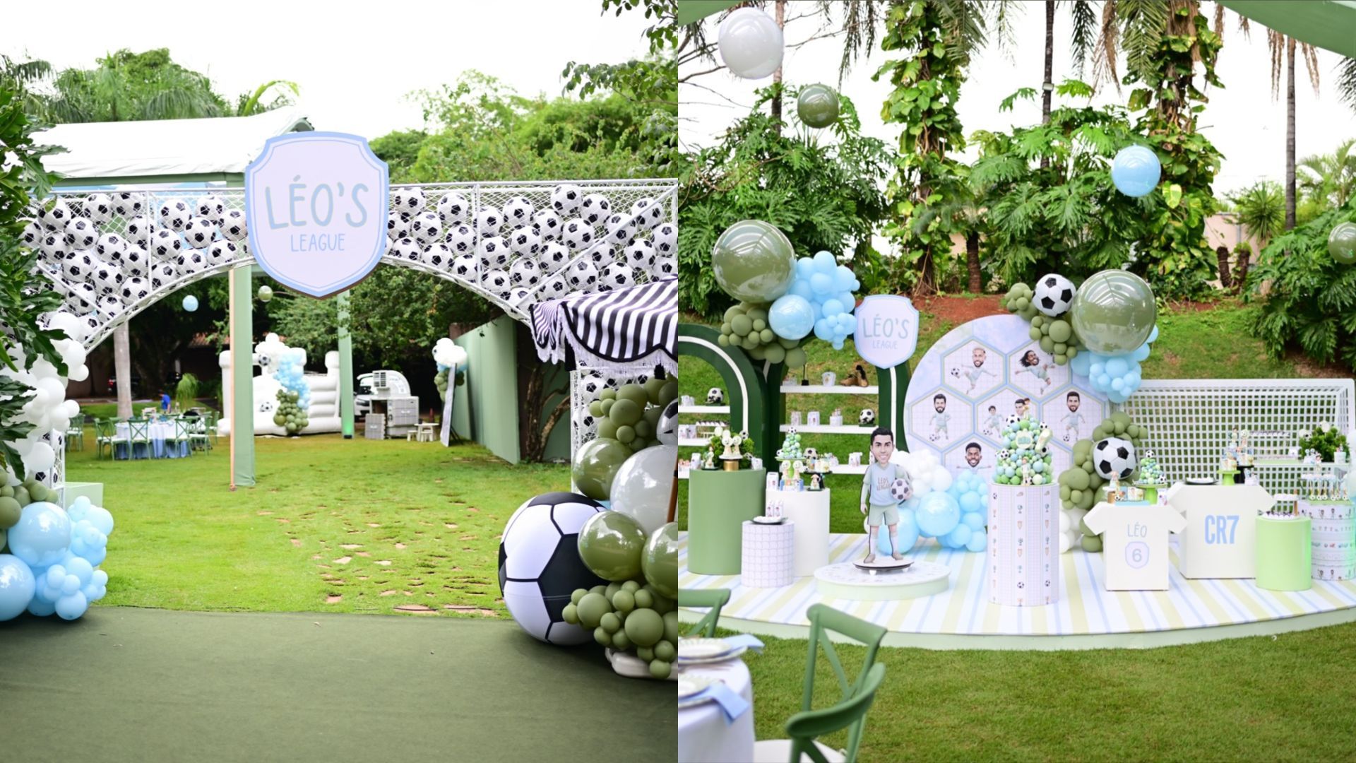 Aniversário de Léo, filho de Marília Mendonça e Murilo Huff, ganhou tema com referência à Champions League | Fotos: reprodução/Instagram (@gabrielaversiani)
