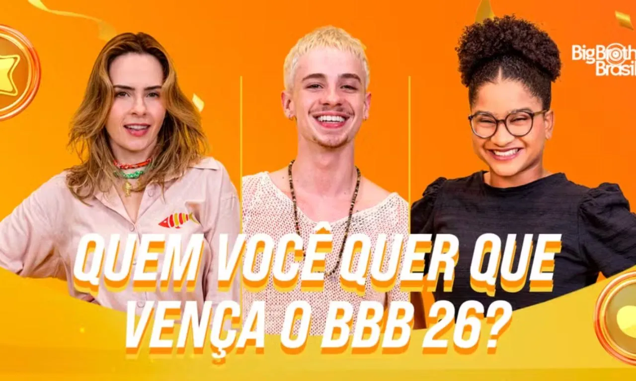 Quem são os finalistas do BBB 26? Vote em quem deve vencer o programa