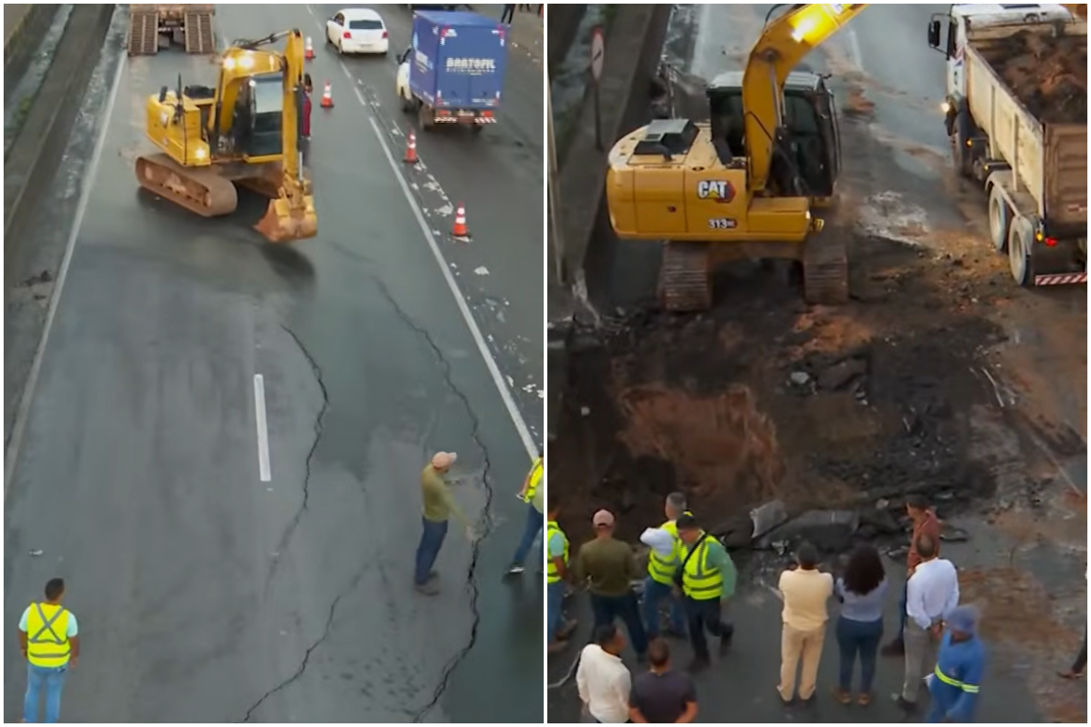 DNIT explica o que vai acontecer com trecho interditado da BR-324 sentido Feira. Foto: TV Aratu