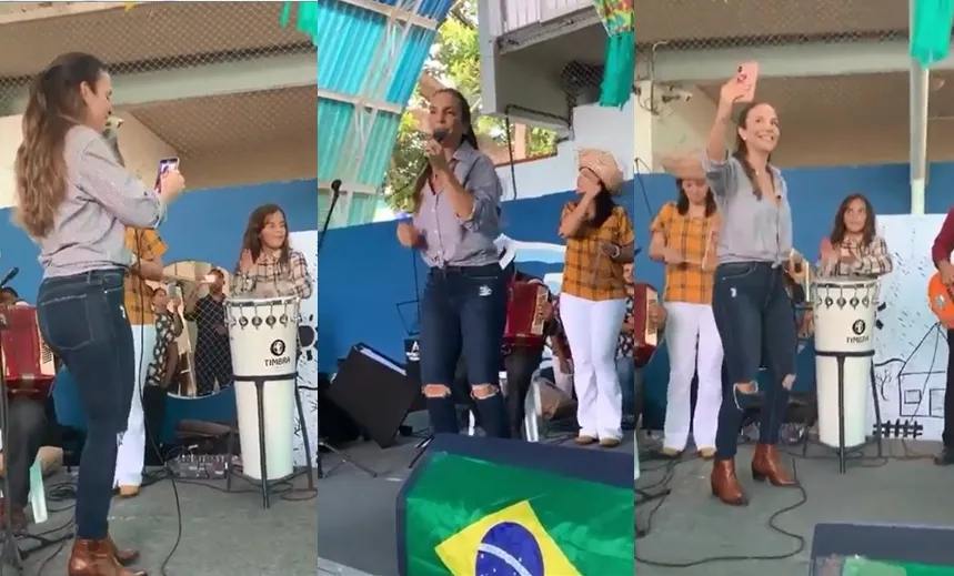 Ivete Sangalo canta em escola do filho durante festa de São João; assista