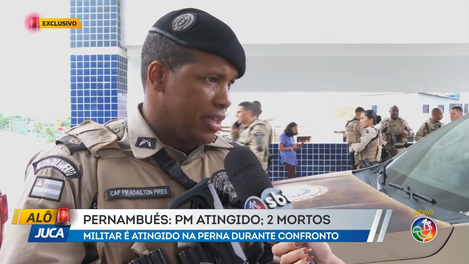 Adailton Pires, capitão da PM, confirma confronto com homens armados em Pernambués | Foto: Alô Juca