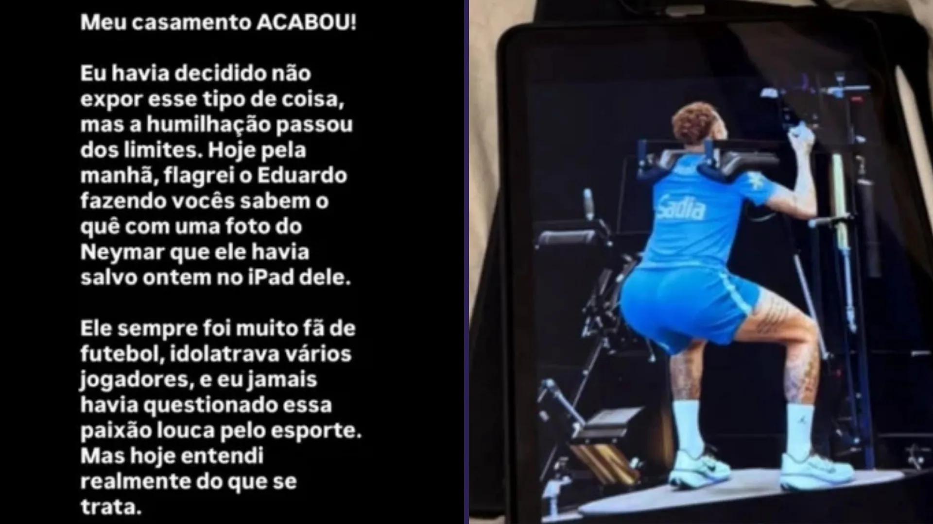 Mulher se separa após flagrar marido em situação íntima com foto de Neymar: 'Humilhação'
