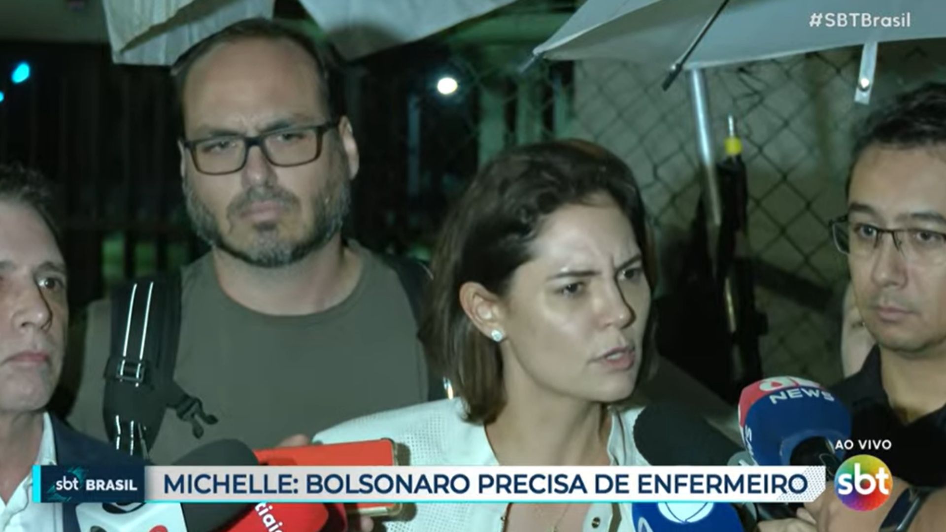 Em coletiva de imprensa, Michelle falou sobre situação de Bolsonaro