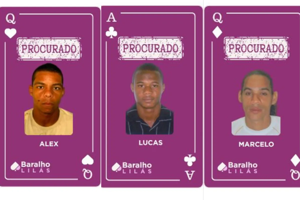 SSP atualiza Baralho Lilás com inclusão de três novos foragidos da Justiça
