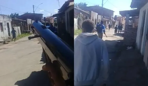 Vídeo mostra grupo de homens armados fazendo ameaças em região de Santo Amaro; "acabando com tudo"