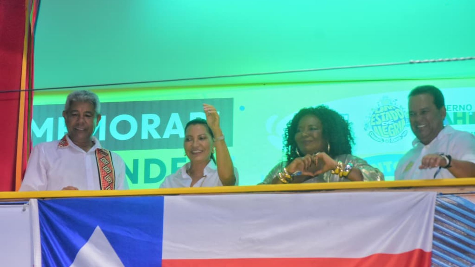 Jer&ocirc;nimo, Janja, Margareth e Geraldo Jr. no Carnaval de Salvador | Foto: Sandro Honorato Ag. FPontes