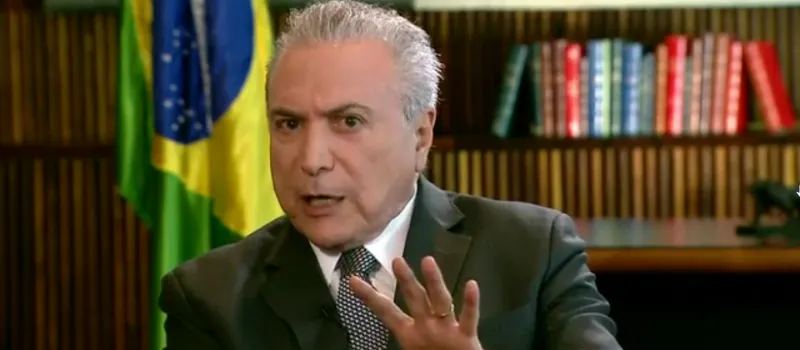 SBT BRASIL: “O Brasil não vai parar porque Fulano falou de Beltrano”, diz Temer em entrevista