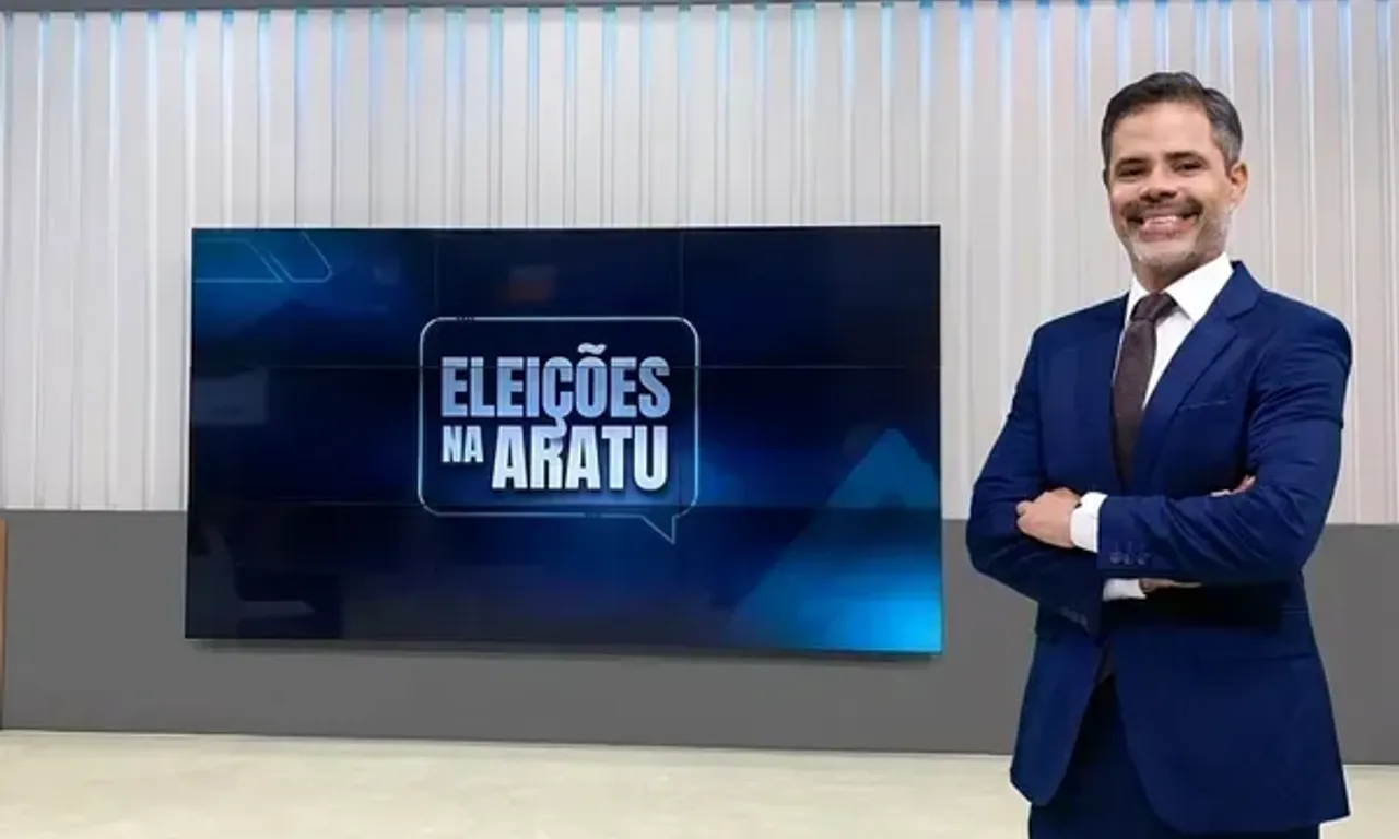 Jornalista Pablo Reis &eacute; mediador das sabatinas na TV aratu. Foto: Divulga&ccedil;&atilde;o