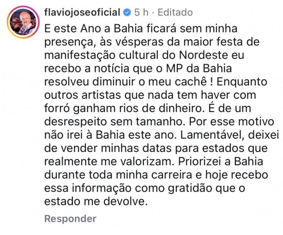 Desabafo Flávio José