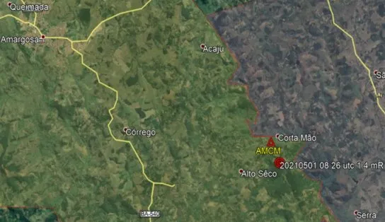 Tremor de terra é registrado em Amargosa e é sentido pela população, diz laboratório 