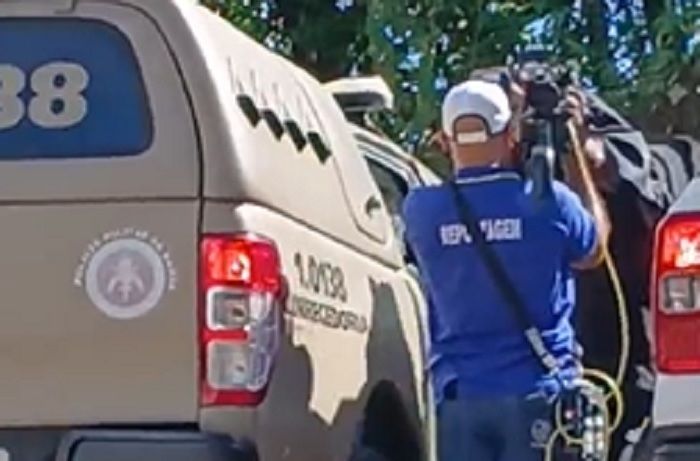 Cinegrafista da TV Aratu é agredido. Foto: Reprodução | TV Aratu