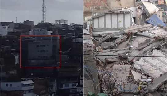 Confira o antes e o depois do prédio de três andares que desabou no bairro da Federação 