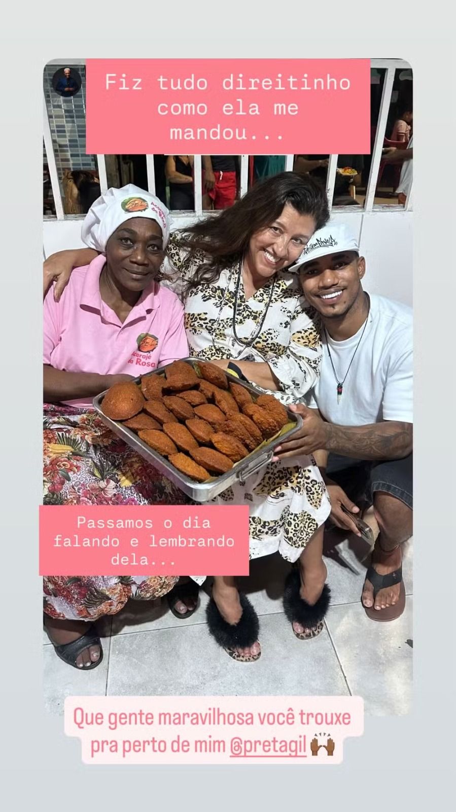Nos Stories do Instagram, Regina compartilhou imagens do encontro com familiares de O Kanalha. | Foto: Redes Sociais