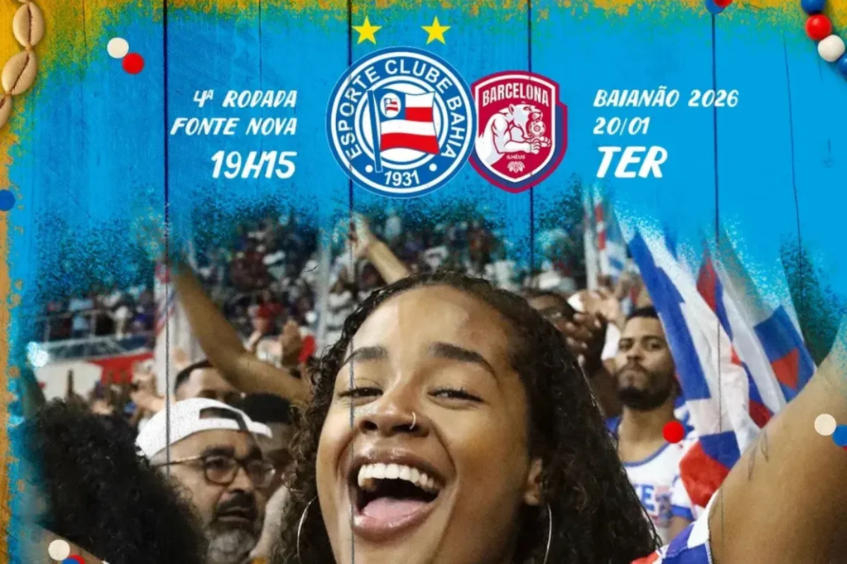 Bahia x Barcelona-BA  pela liderança do Baianão; veja onde assistir