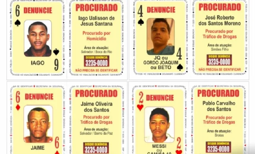 Homicida e três traficantes são inseridos no ?Baralho do Crime?