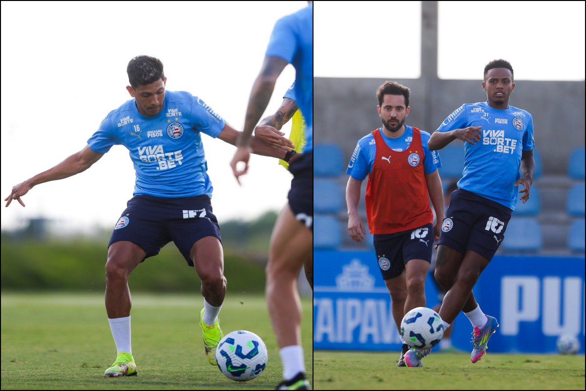 Além das lesões de Gilberto e Sanabria, o Bahia confirmou que Pulga e Everton Ribeiro participaram do treino. Foto: Rafael Ribeiro/EC Bahia