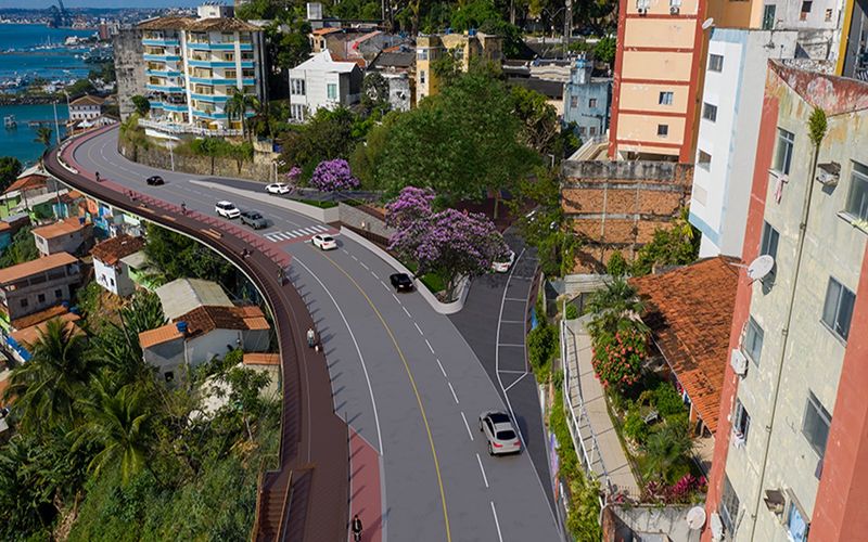 A Avenida Contorno é utilizada diariamente por milhares de motoristas, ciclistas e pedestres, sendo uma das principais ligações entre bairros centrais de Salvador/Foto: Divulgação