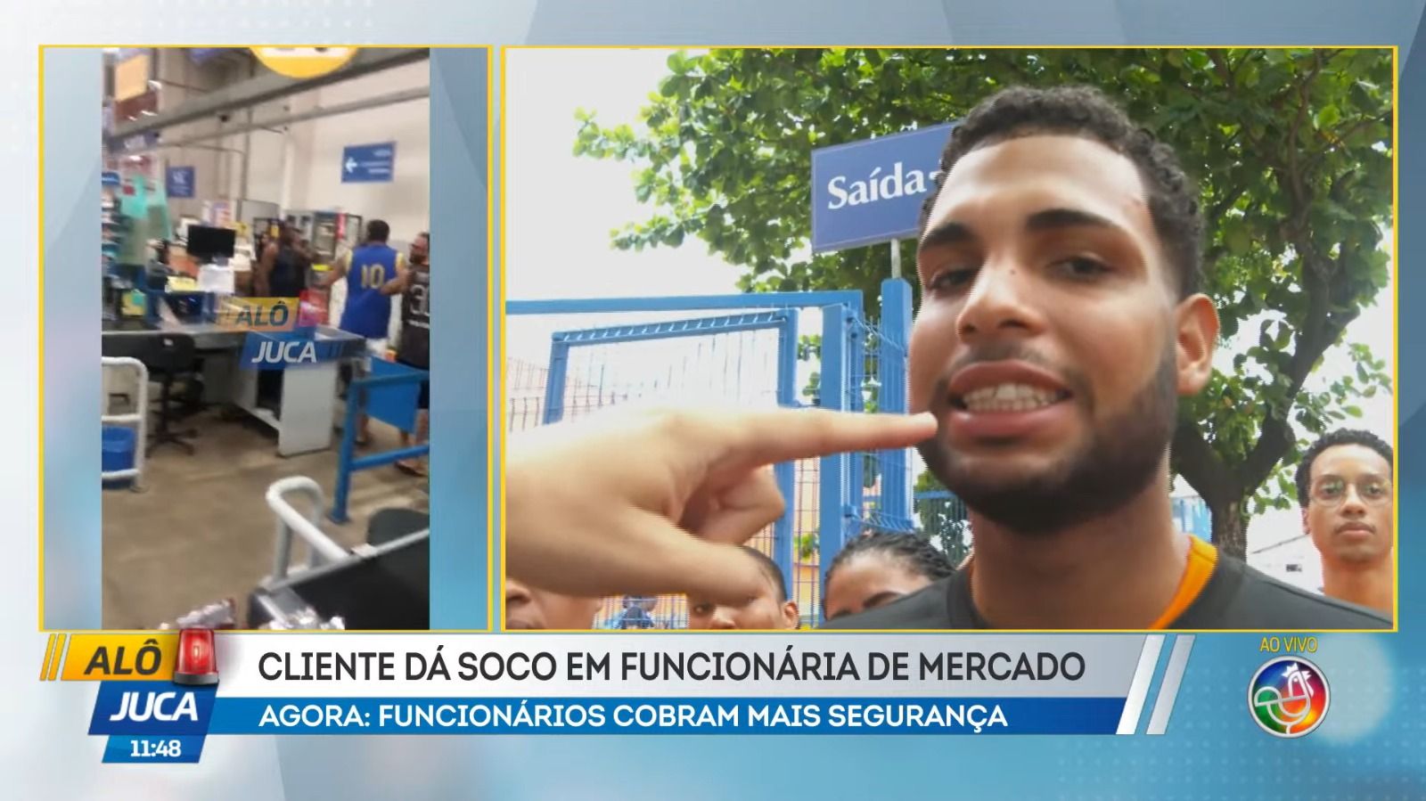 Caique, funcion&aacute;rio de Atakarejo de Castelo Branco, quebrou dente ap&oacute;s ser agredido | Imagem: Al&ocirc; Juca