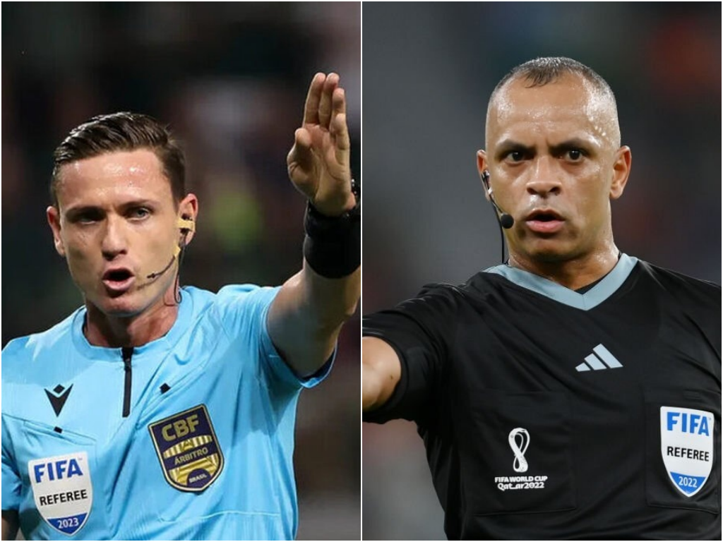 A dupla de árbitros brasileiros que integra a equipe de arbitragem do Mundial de Clubes pode chegar a ganhar, ao fim da competição R$ 660 mil. Foto: Cesar Greco/Palmeiras e Divulgação/Fifa