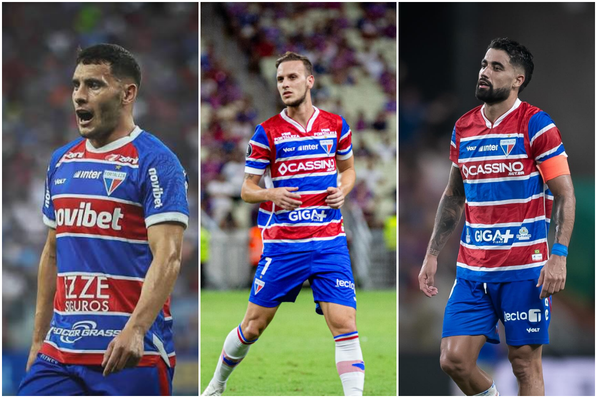 Mart&iacute;nez, Pochettino e Br&iacute;tez, jogadores do Vit&oacute;ria vieram do Fortaleza. Foto: Divulga&ccedil;&atilde;o