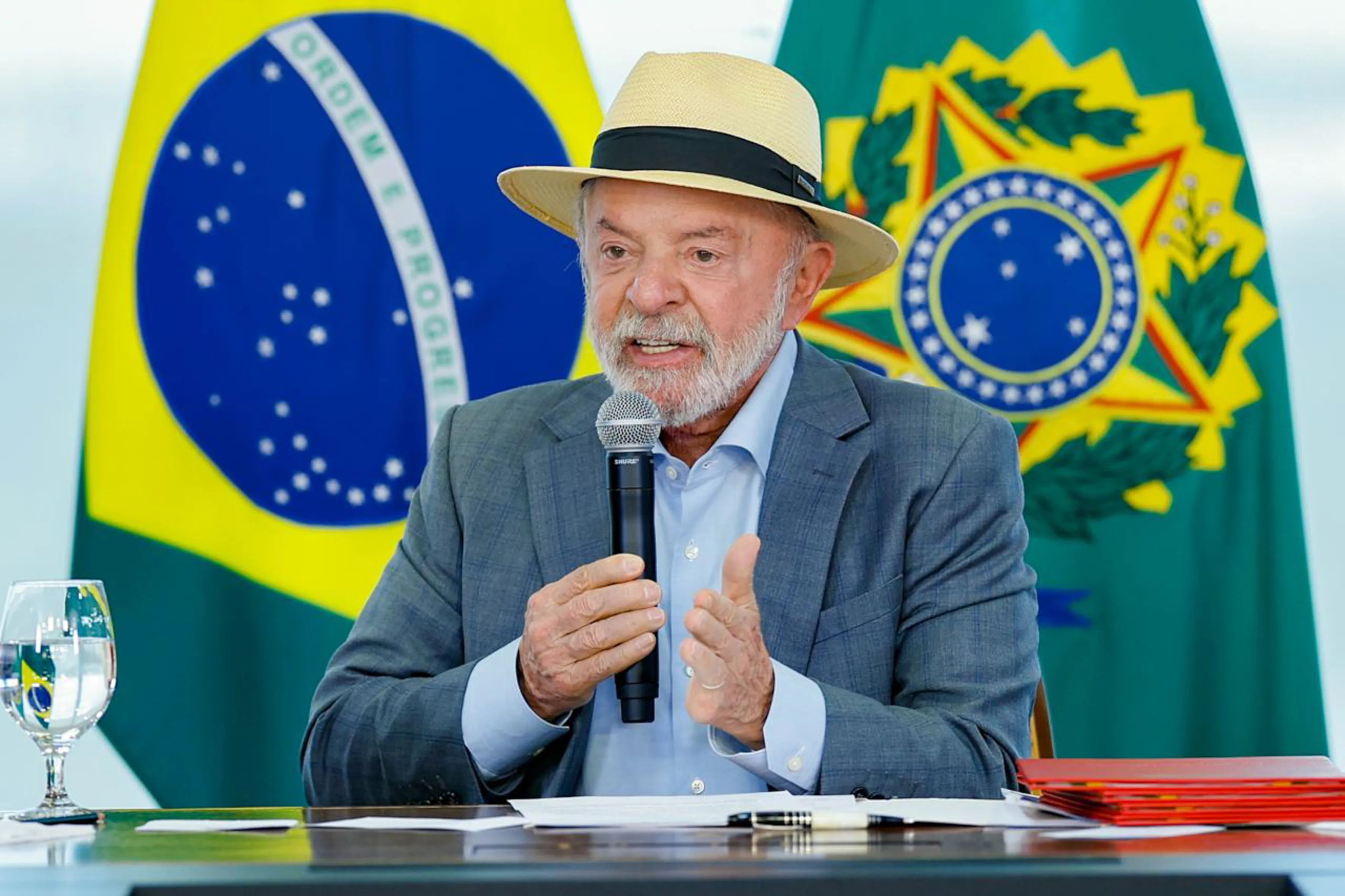 Presidente Luiz Inácio Lula da Silva durante cerimônia de sanção da lei que cria o mecanismo de cobrança automática da pensão alimentícia