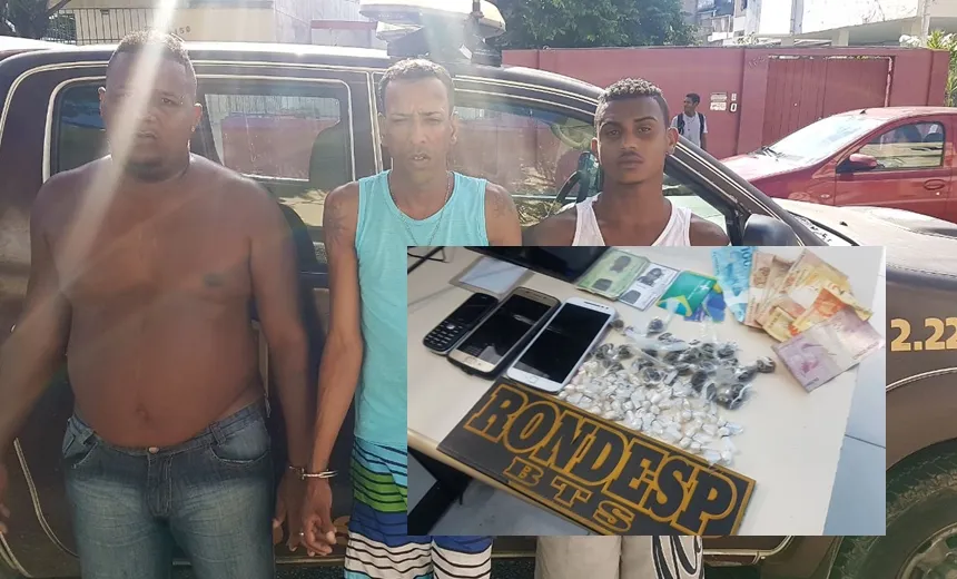 MASSARANDUBA: Polícia prende três criminosos e apreende 80 porções de drogas