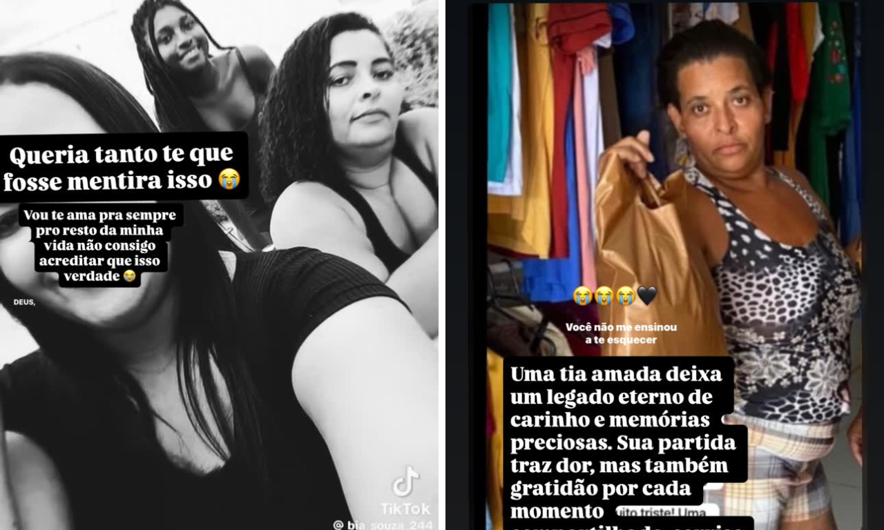 Familiares lamentam morte de mulher nas redes sociais.Foto: Redes sociais