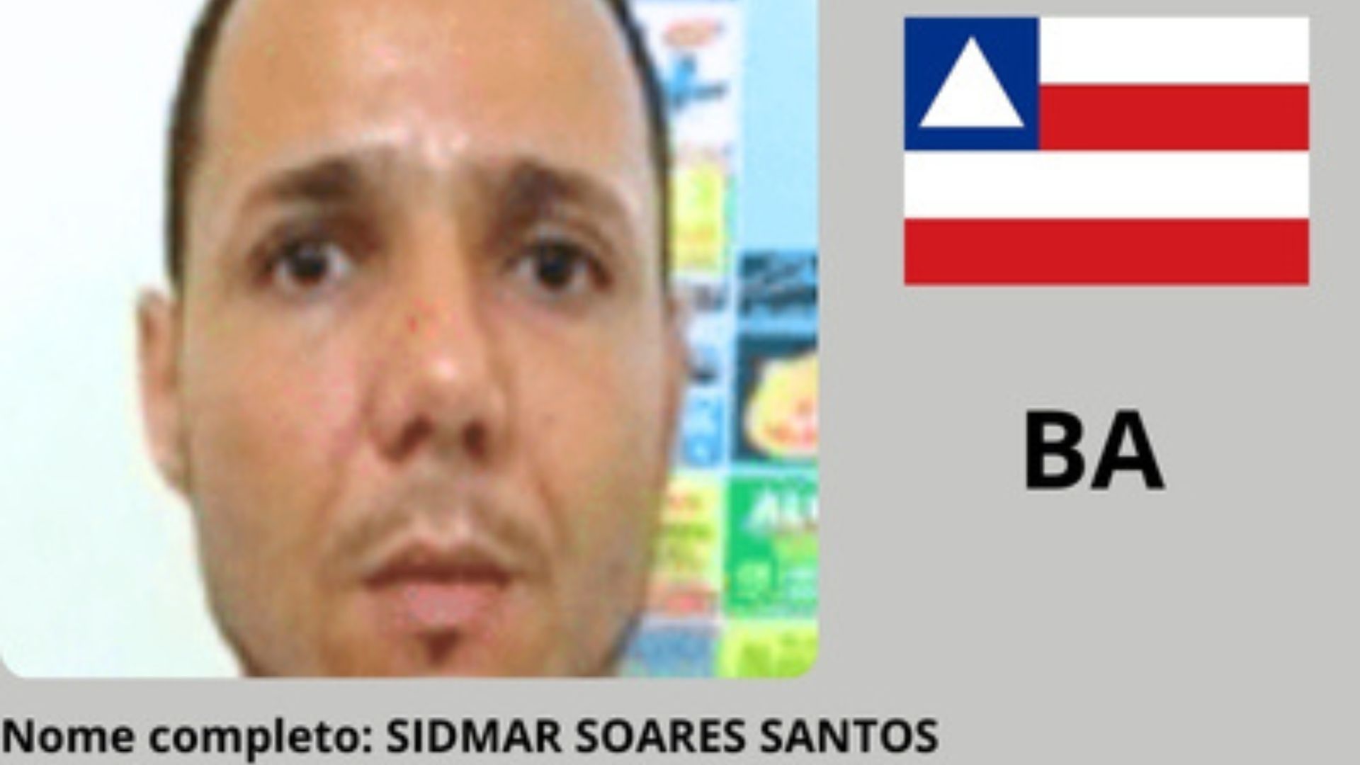Sidmar Soares dos Santos, mais conhecido como “Bolota”, é procurado pelos crimes de porte ilegal de arma de fogo, tráfico de drogas, formação de quadrilha e homicídio. | Foto: Gov