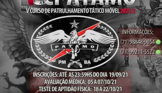 Batalhão de Choque abre inscrições para o V Curso Patamo