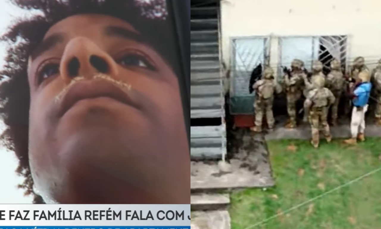 Homem &eacute; preso ap&oacute;s amea&ccedil;ar esposa e manter beb&ecirc; ref&eacute;m em Sim&otilde;es Filho. Foto: TV Aratu