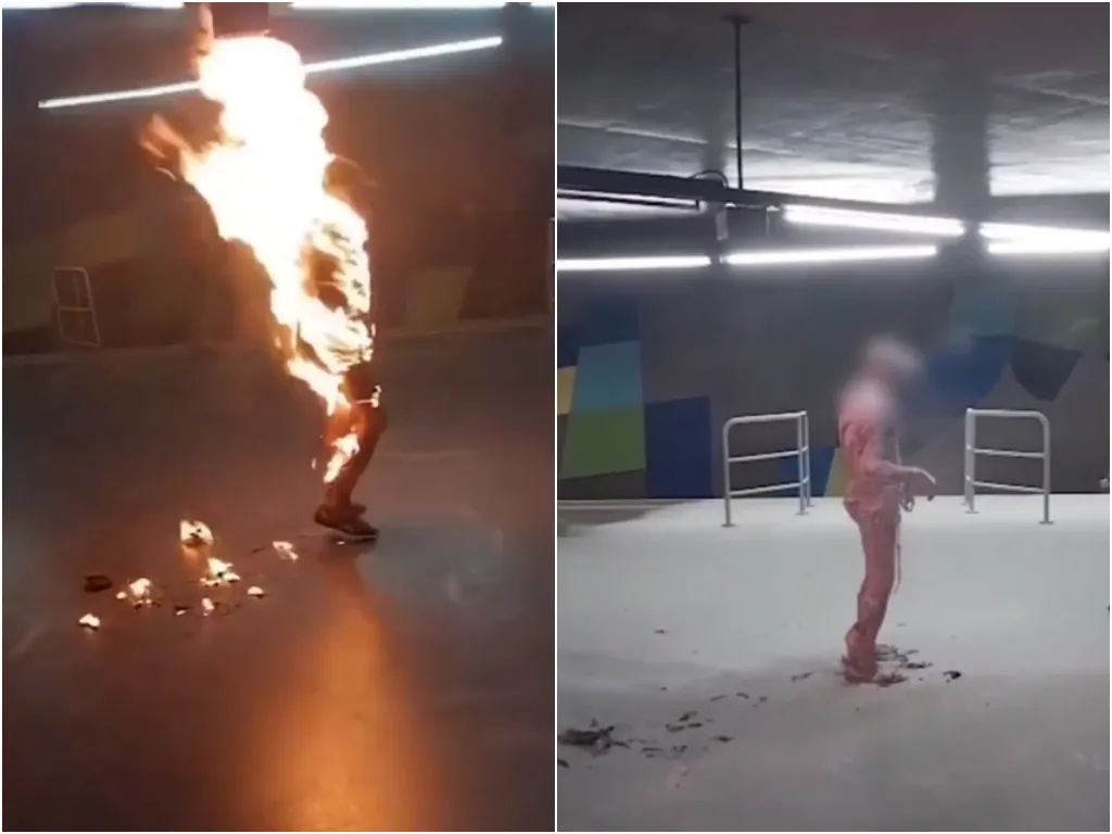 Pessoas flagram momento que homem ateia fogo no corpo em estação de metrô