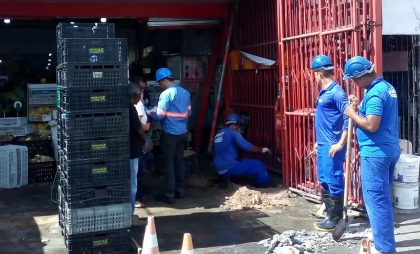 Supermercado é flagrado com ‘gato de água’ em São Cristóvão