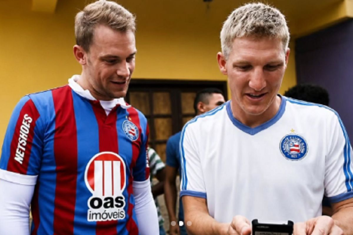 Neuer e Bastian Schweinsteiger. Foto: Reprodu&ccedil;&atilde;o | Redes Sociais