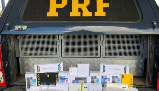 Após abordagem a ônibus, celulares e eltrônicos avaliados em R$ 80 mil são apreendidos em Vitória da Conquista 