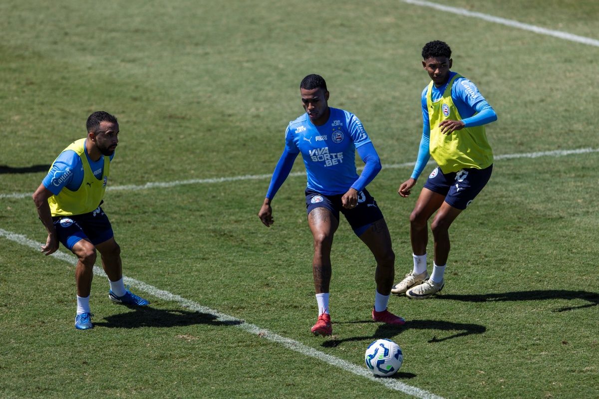 Bahia no treino desta terça-feira. Foto: Rafael Rodrigues/EC Bahia