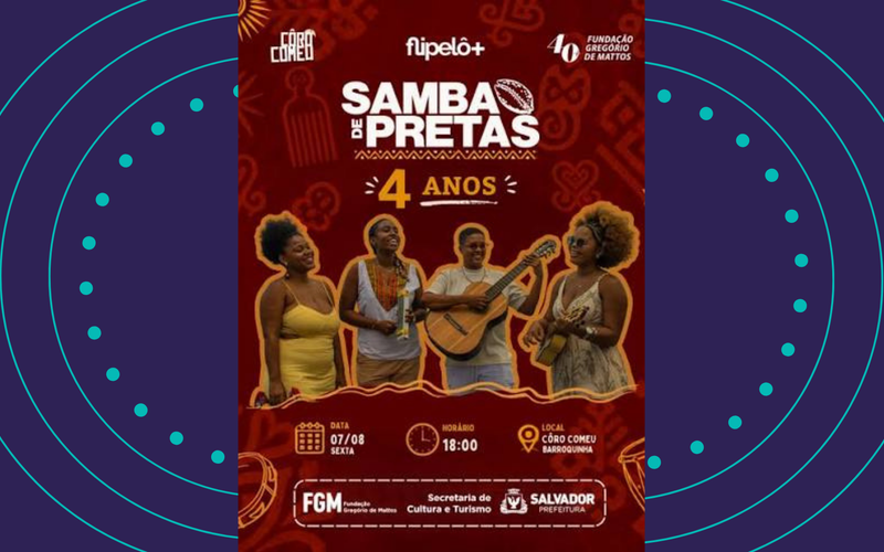 A edi&ccedil;&atilde;o comemorativa de quatro anos integra a programa&ccedil;&atilde;o oficial da Flipel&ocirc; e refor&ccedil;a a valoriza&ccedil;&atilde;o da cultura afro-brasileira por meio da m&uacute;sica e da celebra&ccedil;&atilde;o coletiva/Foto: Divulga&ccedil;&atilde;o&nbsp;