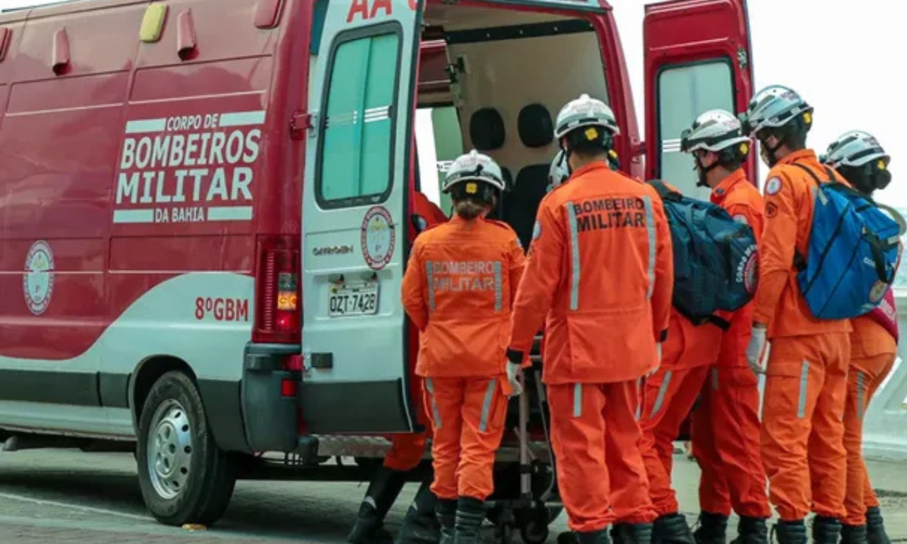 Corpo de Bombeiros realizou o resgate do operário. Foto: CMBA