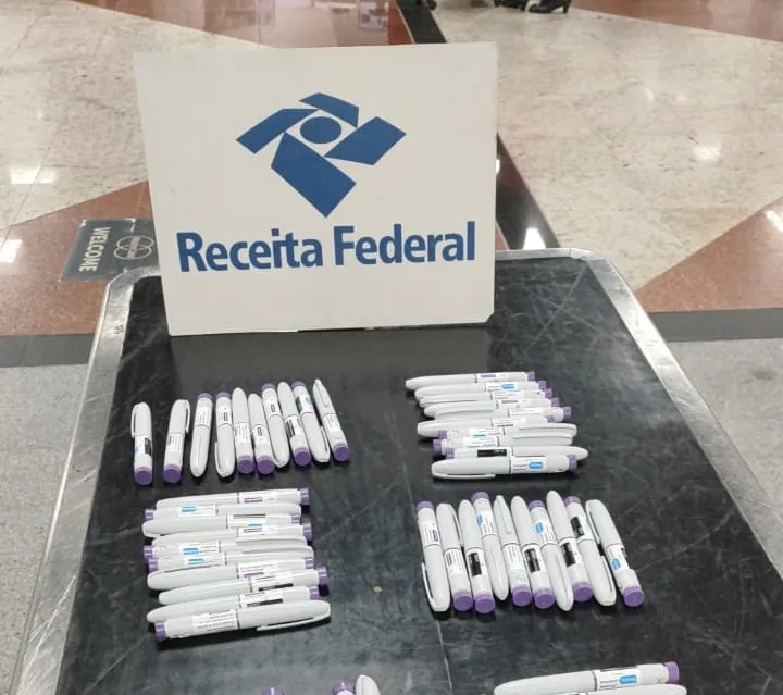 Canetas de Mounjaro são usadas no tratamento de diabetes. Foto: Receita Federal