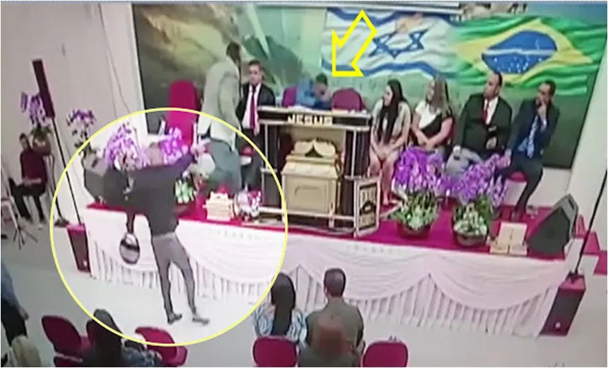 Vídeo flagra momento em que homem entra na igreja e atira contra pastor; assista