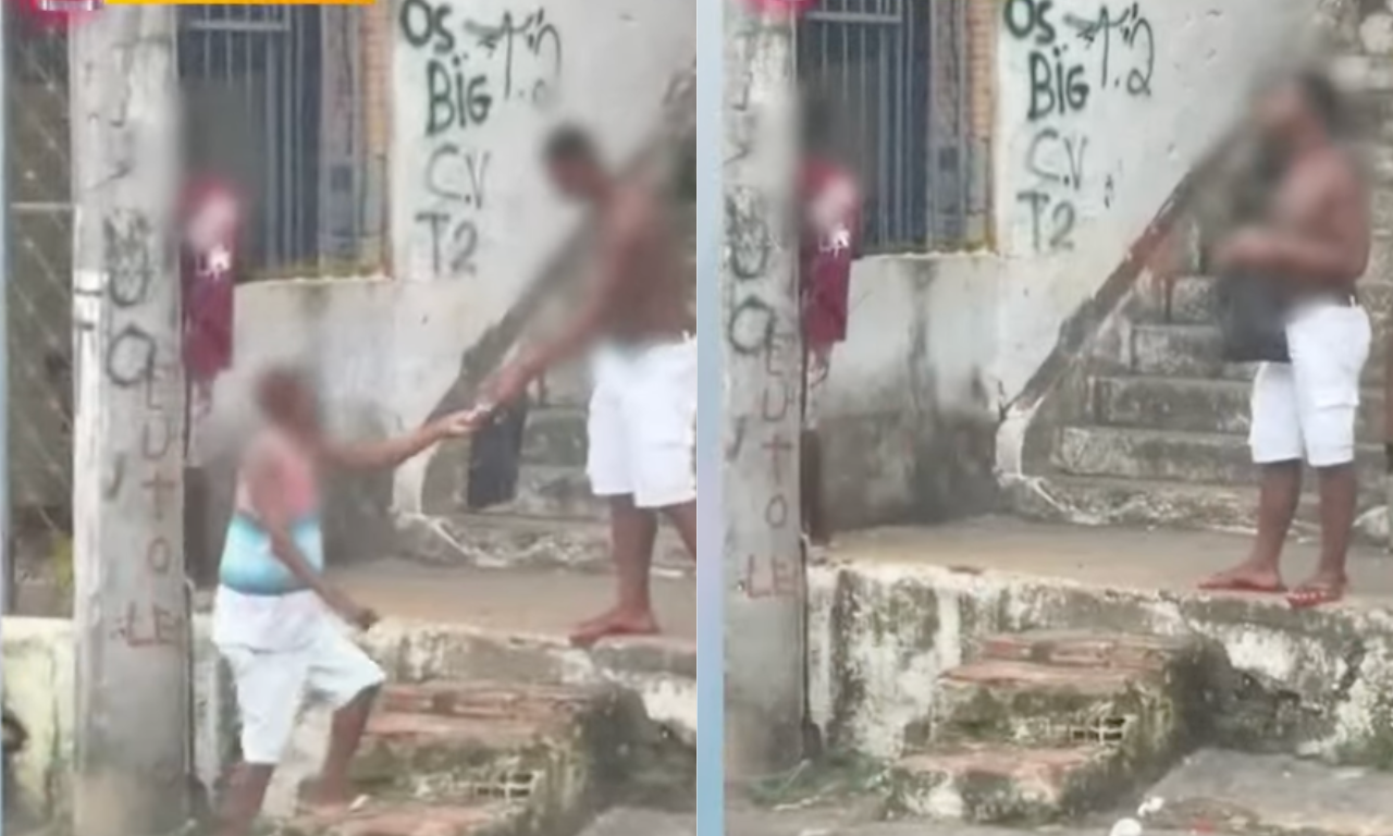 V&Iacute;DEO: moradores denunciam tr&aacute;fico de drogas em via p&uacute;blica de Salvador.Foto: TV Aratu