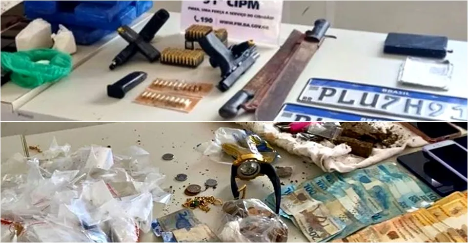 Quatro pessoas são presas com armas e drogas em Capim Grosso