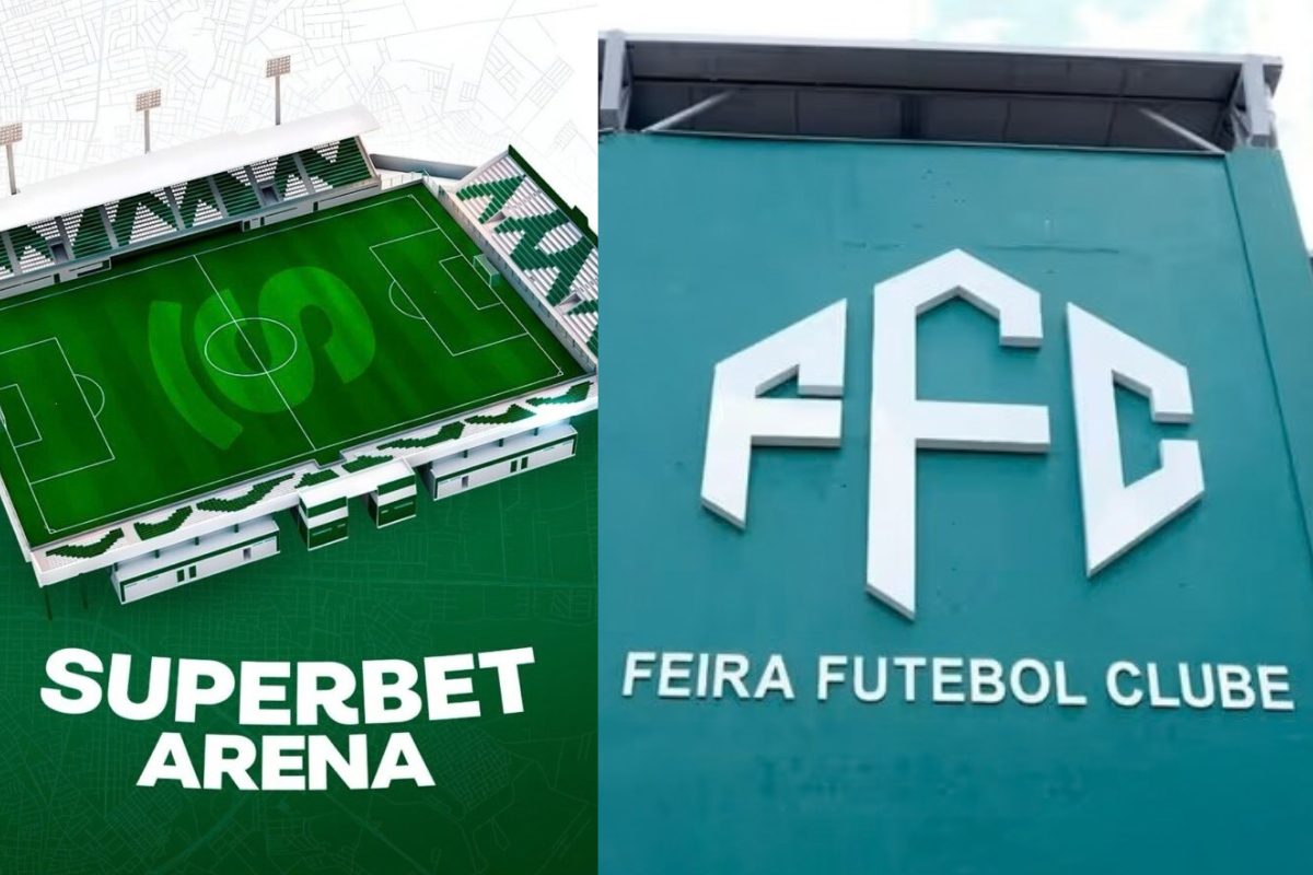 Est&aacute;dio de clube baiano muda de nome ap&oacute;s proibi&ccedil;&atilde;o das bets no Brasil. Foto: Divulga&ccedil;&atilde;o Feira Clube