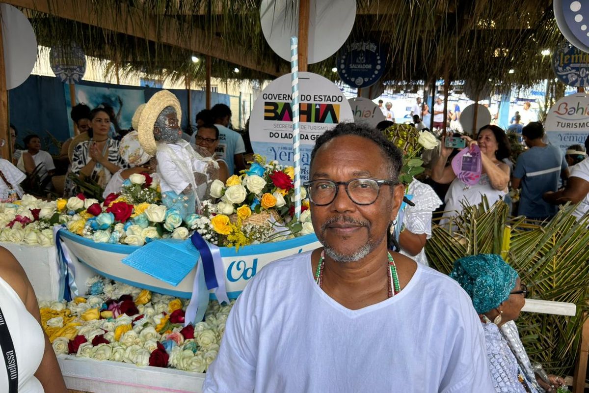 Elias Concei&ccedil;&atilde;o &eacute; Og&atilde; do Terreiro Olufanj&aacute;. Foto: Matheus Caldas | Aratu On