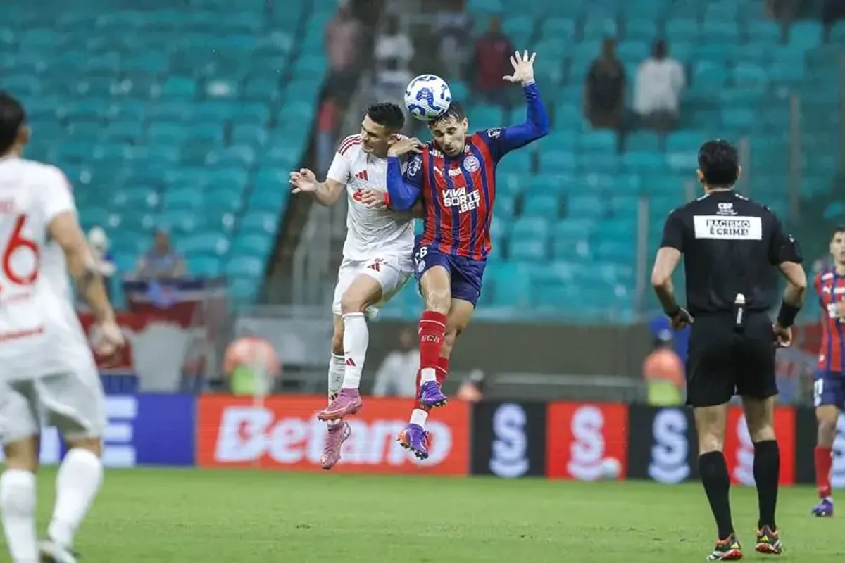 Em 2025, o Bahia venceu o Internacional por 1 a 0, na Arena Fonte Nova. Foto: Rafael Rodrigues | ECB