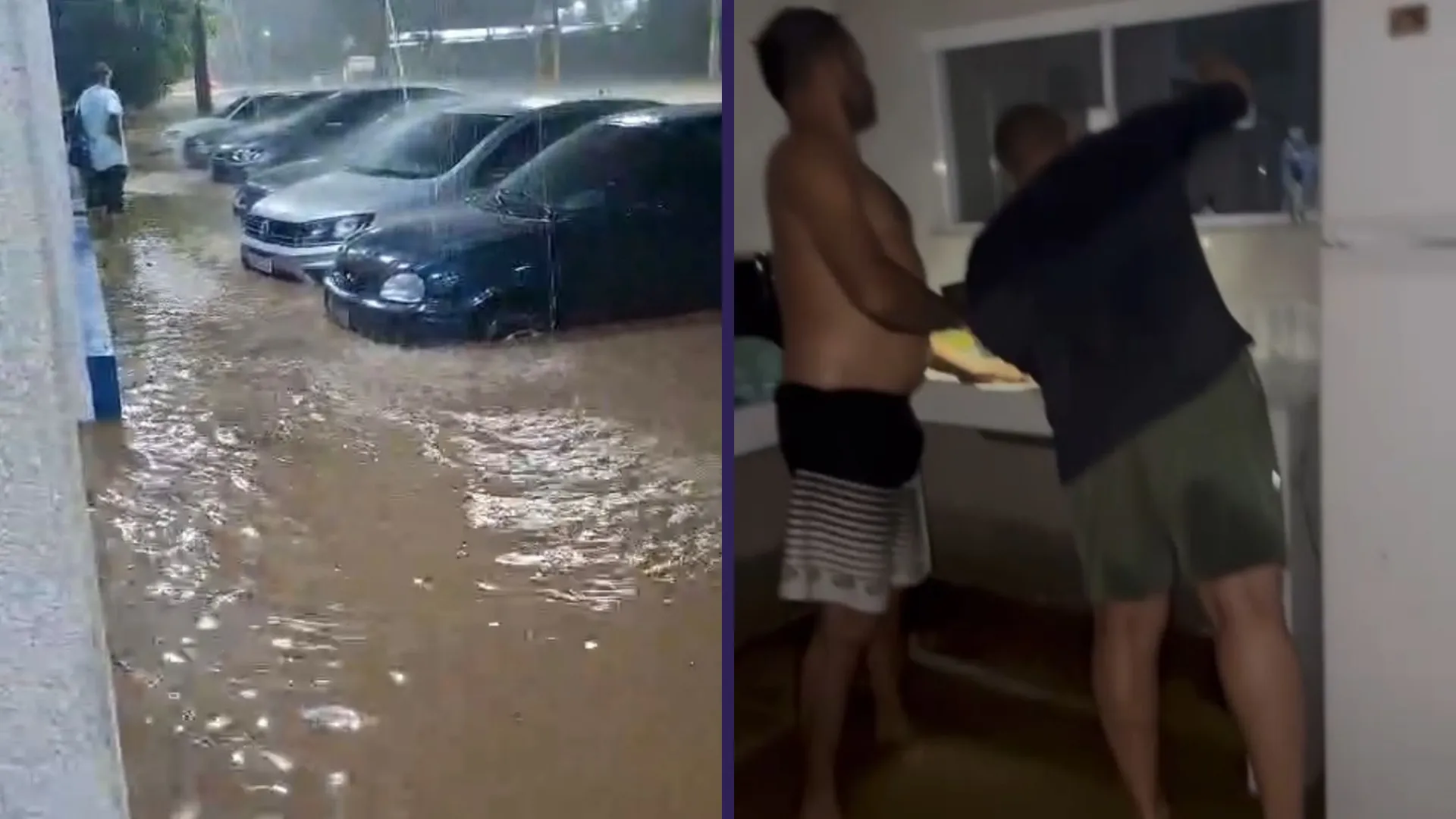 VÍDEOS: chuva intensa provoca alagamentos e desabamentos em Itaberaba