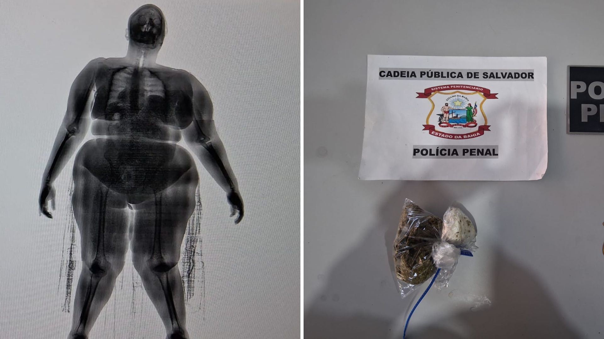 Drogas escondidas nas partes &iacute;ntimas em cadeia de Salvador. Foto: divulga&ccedil;&atilde;o