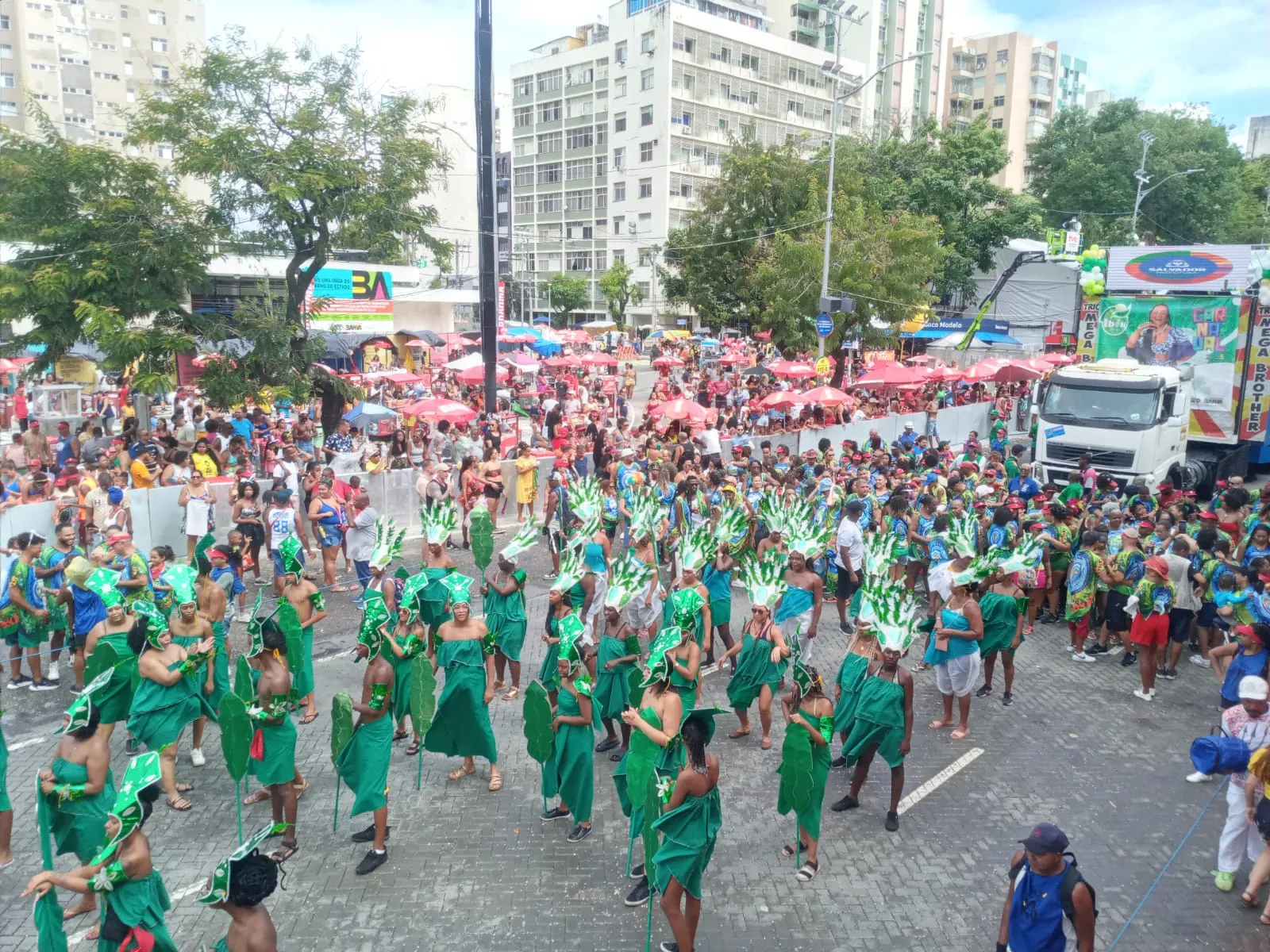 Alas e evoluções do Ibéji contagiam público no Carnaval do Campo Grande