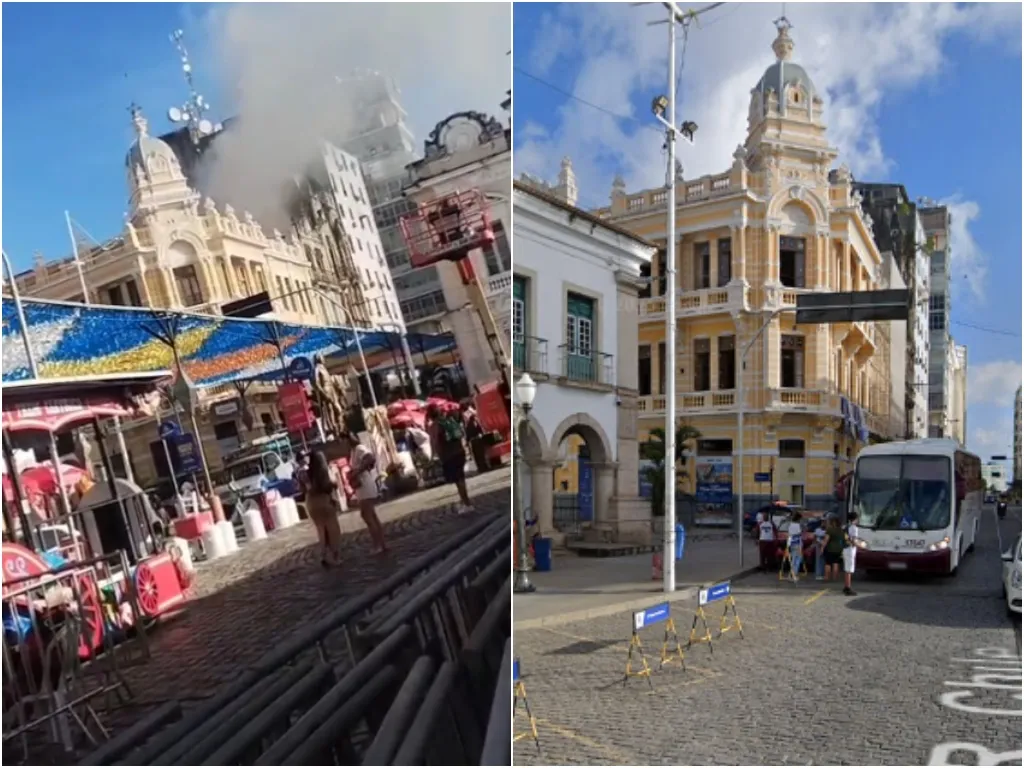 Fumaça é vista no Palacete Tira Chapéu e assusta visitantes